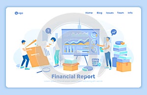 Financial Report. Accounting, analysis, audit, statement, results. The auditor checks the documents of the company. Financial