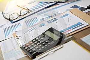 Financial Report- Business Accounting working and analyzing financial documents Analytics Statistics Information Business