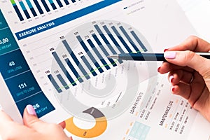 Financial report and graphics for business