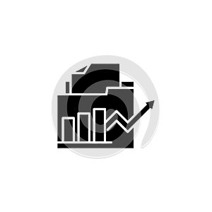 Financial reports black icon concept. Financial reports flat vector symbol, sign, illustration.