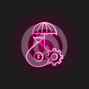 Financial risk management neon style icon. Simple thin line, outline vector of business and management icons for ui and ux,