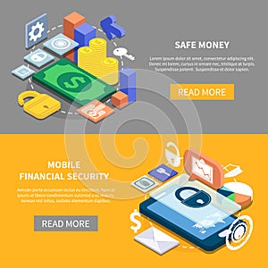 Financial Security Isometric Banners
