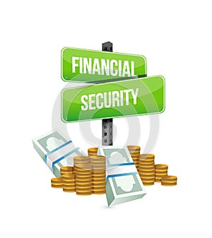 financial security street signs design concept. Vector Illustration.