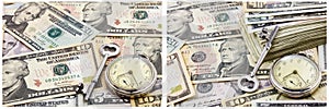 Financial security time money concept collage