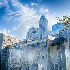 Financial skyscraper buildings in Charlotte North Carolina