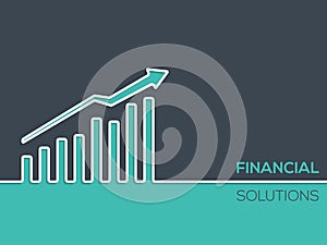 Financial solutions background for businesses with chart