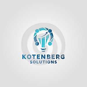 Financial Solutions vector logo design template