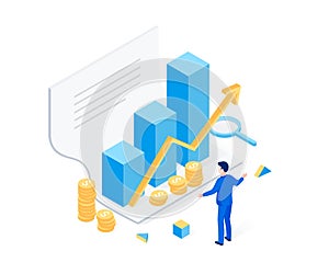 Financial statement isometric concept