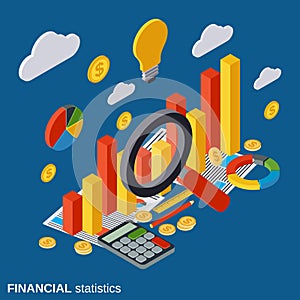 Financial statistics, business report, market statistics vector concept