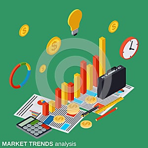 Financial statistics, business report, modern infographic, trends analysis