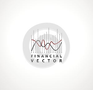 Financial Stock Exchange Market Charts Logo design abstract vector template. Finance company Logotype concept.