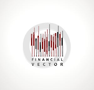 Financial Stock Exchange Market Charts Logo design abstract vector template. Finance company Logotype concept.