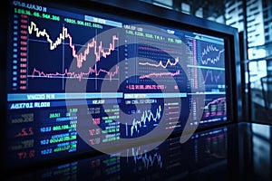 Financial stock market or forex trading graph and candlestick chart suitable for financial investment concept