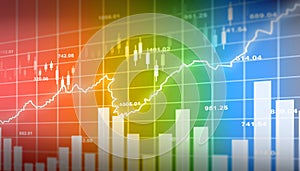 Financial stock market graph