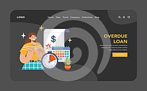 Financial Strain concept. Flat vector