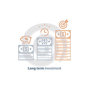 Financial strategy, income increase, return on investment, fund raising, long term increment, revenue growth, stock market