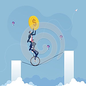 Financial team Work concept-Two businessman crossing over the graph