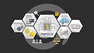 Financial technology illustration icon and various graph.version 2.