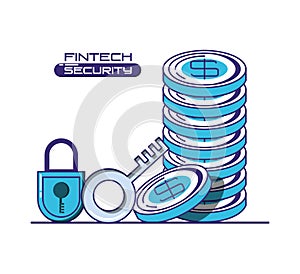 Financial technology security icons