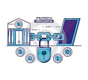 Financial technology security icons