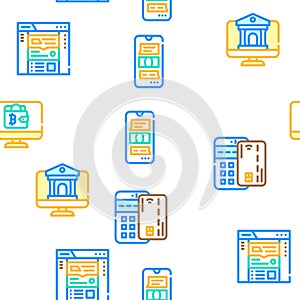Financial Technology And Software Icons Set Vector