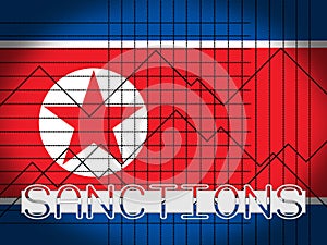 Financial Trade Sanctions Against North Korea 3d Illustration