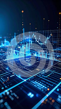 Financial Trading Platform Visualization of Stock Market Data and Business Analytics Showing Graphs and Charts with