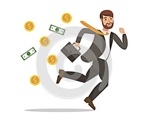 Financial Trouble, Money Loss Vector Illustration