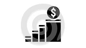 financial welbeing glyph icon animation