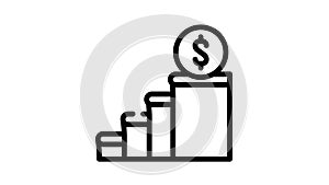 financial welbeing line icon animation