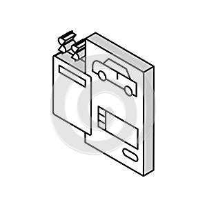 financing car calculator isometric icon vector illustration