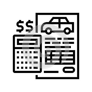 financing car calculator line icon vector illustration