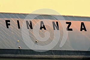 Finanza wroten in the speedboat side photo