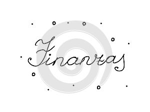 Finanzas phrase handwritten with a calligraphy brush. Finance in spanish. Modern brush calligraphy. Isolated word black photo