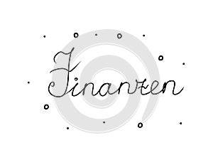 Finanzen phrase handwritten with a calligraphy brush. Finance in german. Modern brush calligraphy. Isolated word black