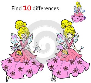 Find 10 differences Beautiful fairy