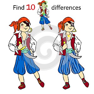 Find 10 differences pirate