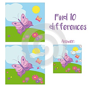 Find 10 differences. A simple educational game for children.