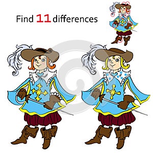 Find 11 differences musketeer