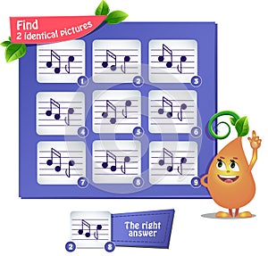 Find 2 identical pictures musical notes