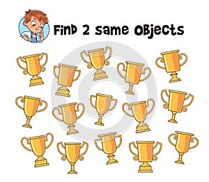 Find 2 same objects. Educational game for children