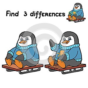 Find 3 differences (penguin)