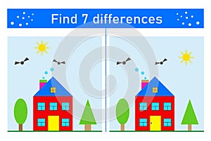 Find 7 differences. Logic puzzle game for kids.