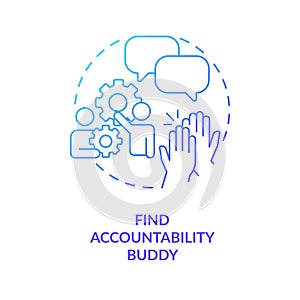 Find accountability buddy blue gradient concept icon