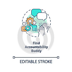 Find accountability buddy concept icon