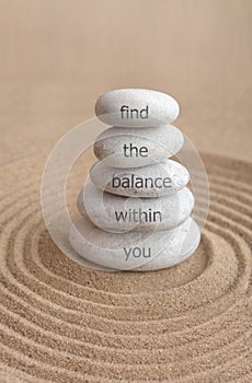 Find the balance within you yoga zen stones