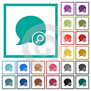 Find blog comment flat color icons with quadrant frames