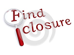 Find closure with magnifiying glass