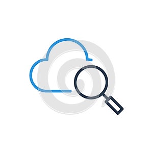 Find Cloud Logo Icon. Line art vector