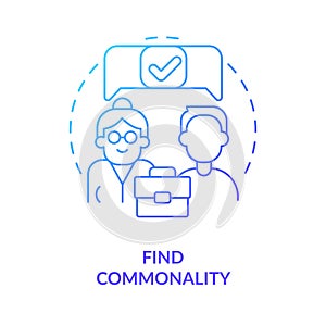 Find commonality blue gradient concept icon